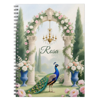 "Royal Peacock Garden"Personalized Spiral Notebook Notitieboek