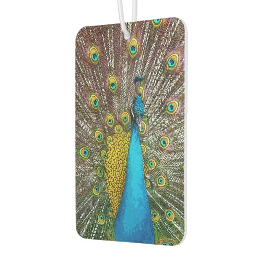 Royal Peacock met Blauwgroen Goud en Blauw Plumage Luchtverfrisser (Links)