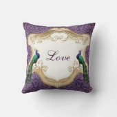 Royal Peacock (Paars) Gepersonaliseerd Jubileum Kussen (Achterkant)