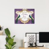 Royal Peacock Paars Wedding/Jubileum Poster (Thuiskantoor)
