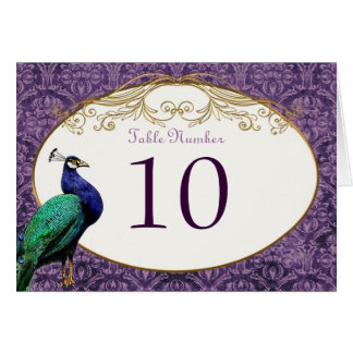 Royal Peacock (Paarse) Tafelnummer Kaart
