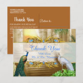 Royal Peacock Temple Dreams Bedankt Aankondigingskaart (Voorkant / Achterkant)