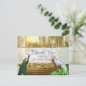 Royal Peacock Temple Dreams Bedankt Aankondigingskaart (Staand voorkant)