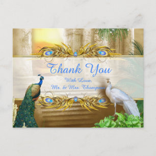 Royal Peacock Temple Dreams Bedankt Aankondigingskaart