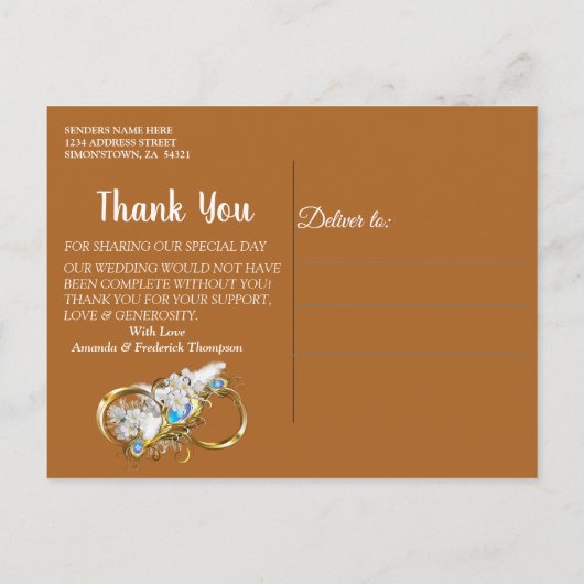 Royal Peacock Temple Dreams Bedankt Aankondigingskaart (Achterkant)