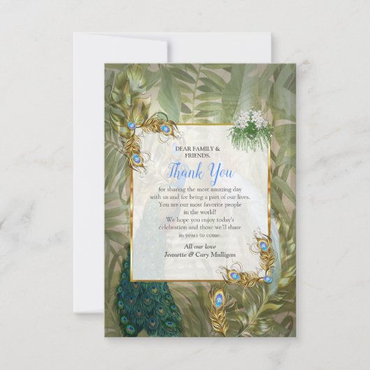 Royal Peacock Temple Dreams Dank u kaart (Voorkant)