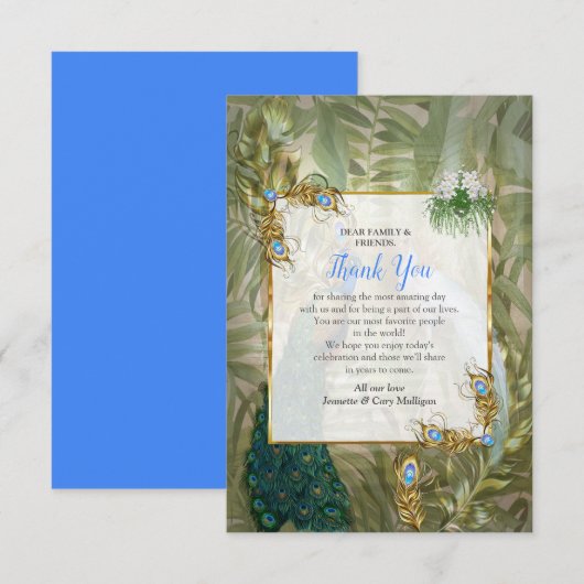 Royal Peacock Temple Dreams Dank u kaart (Voorkant / Achterkant)