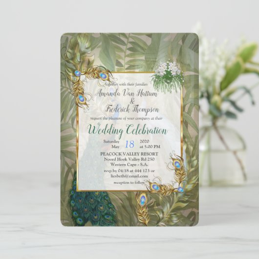  Royal Peacock Temple Dreams Kaart (Staand voorkant)