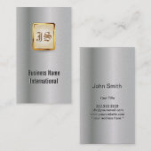 Royal Pearl White Gold Monogram Visitekaartje (Voorkant / Achterkant)