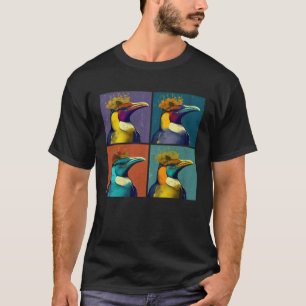 Royal Penguin Pop Illustratie Kleurrijk Dier T-shirt