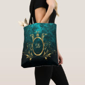 Royal Personalized Damask Turquoise Tote Bag (Dichtbij)