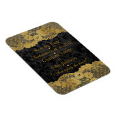 Royal Personalized Golden Black Lace Save the DAte Magneet (Rechterzijde)