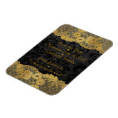 Royal Personalized Golden Black Lace Save the DAte Magneet (Linkerzijde)