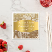 Royal Personalized Golden Grungy Lace Wedding Servetten (Insitu)