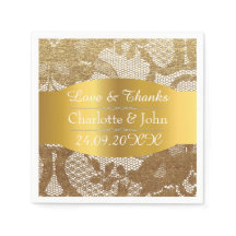 Royal Personalized Golden Grungy Lace Wedding