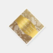 Royal Personalized Golden Grungy Lace Wedding Servetten (Hoek)