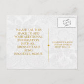 Royal Personalized RSVP Golden White Lace Briefkaa Uitnodiging Briefkaart (Achterkant)