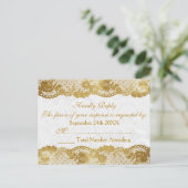 Royal Personalized RSVP Golden White Lace Briefkaa Uitnodiging Briefkaart (Staand voorkant)