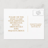 Royal Personalized RSVP Red Shiny Briefkaart (Achterkant)