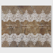 Royal Personalized Rustic Lace Wrapping Paper Cadeaupapier (Vlak)