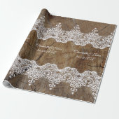 Royal Personalized Rustic Lace Wrapping Paper Cadeaupapier (Uitgerold)