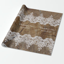 Royal Personalized Rustic Lace Wrapping Paper Cadeaupapier