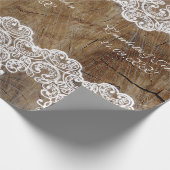 Royal Personalized Rustic Lace Wrapping Paper Cadeaupapier (Hoek)