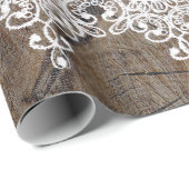 Royal Personalized Rustic Lace Wrapping Paper Cadeaupapier (Rol Hoek)