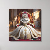 Royal Pet Queen Portrait - Luxe Digitale Kunst Canvas Afdruk (Voorkant)