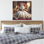 Royal Pet Queen Portrait - Luxe Digitale Kunst Canvas Afdruk (Insitu (Slaapkamer))