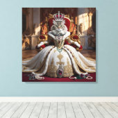 Royal Pet Queen Portrait - Luxe Digitale Kunst Canvas Afdruk (Insitu (Houten vloer))