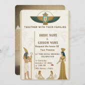 Royal Pharaonic Wedding Invitations  Kaart (Voorkant / Achterkant)