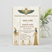 Royal Pharaonic Wedding Invitations  Kaart (Staand voorkant)