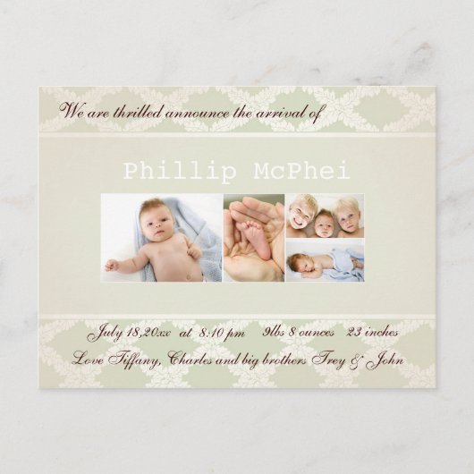 Royal Photo Birth Aankondiging (Voorkant)