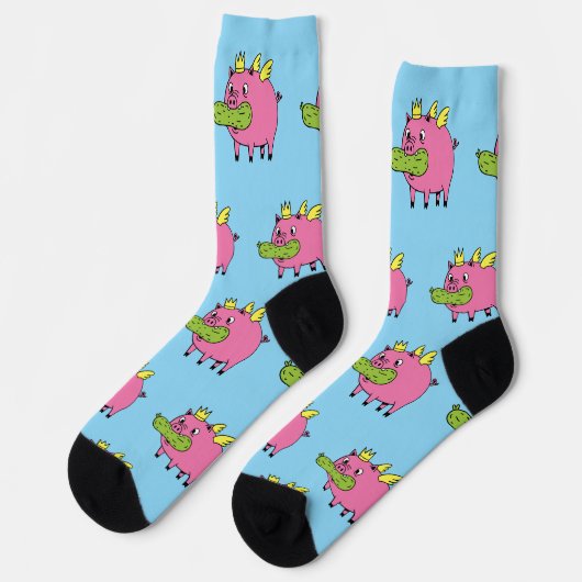 Royal Pickle Pig Socks | Funny Fantasy Creature Sokken (Links)