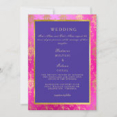 Royal Pink & Blue Colorful Wedding Invitation Kaart (Voorkant)