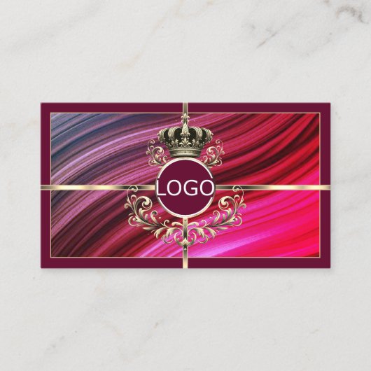Royal Pink Bourgondië Gold Crown met Logo Nobly Visitekaartje (Voorkant)