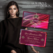 Royal Pink Bourgondië Gold Crown met Logo Nobly Visitekaartje
