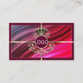 Royal Pink Bourgondische gouden kroon met Logo QR- Visitekaartje (Voorkant)