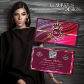 Royal Pink Bourgondische gouden kroon met Logo QR- Visitekaartje