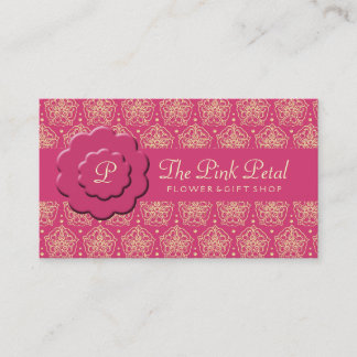 Royal Pink Flowers Visitekaartje