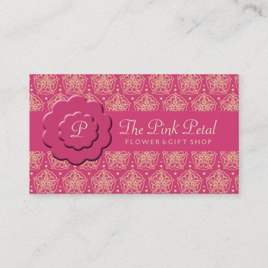 Royal Pink Flowers Visitekaartje (Voorkant)