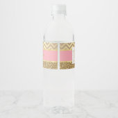 Royal Pink Gold Crown Water fles Etiket / Wrapper (Achterkant)