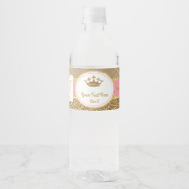 Royal Pink Gold Crown Water fles Etiket / Wrapper