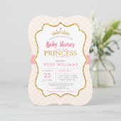 Royal Pink Little Princess baby shower Uitnodiging (Staand voorkant)