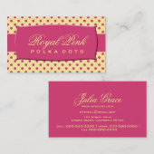 Royal Pink Polka Dots Visitekaartje (Voorkant / Achterkant)