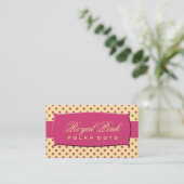 Royal Pink Polka Dots Visitekaartje (Staand voorkant)