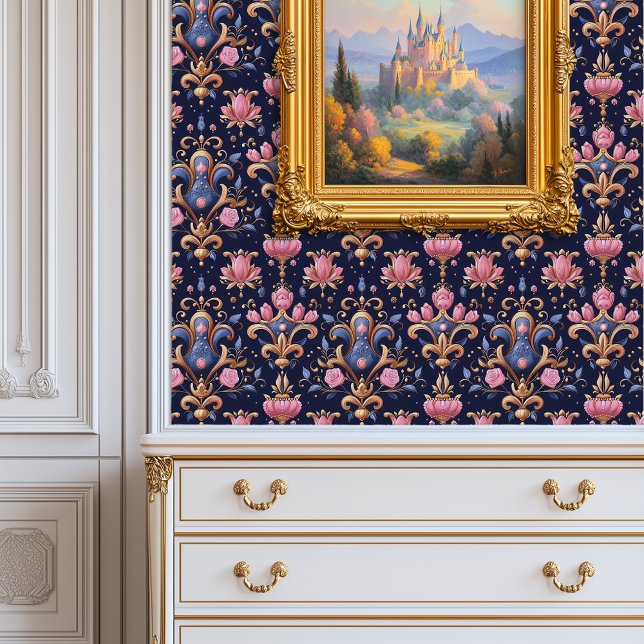 Royal Pink Roses Princescore Behang (Royal Pink Roses Princescore Wallpaper)