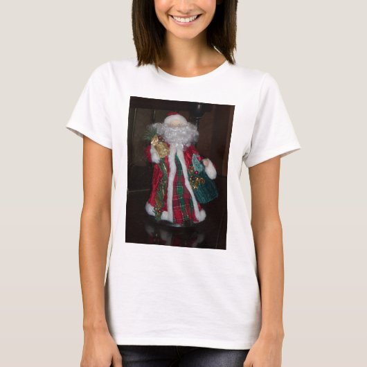 Royal Plaid Santa Vrolijk Kerstfeest T-shirt (Voorkant)
