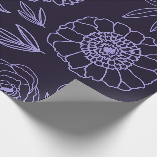 Royal Plum Bloesems van Pioenrozen in Zwarte Achte Cadeaupapier (Hoek)